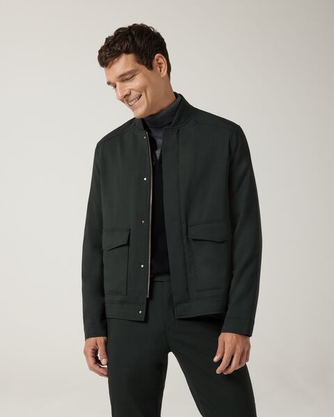 Bomber jacket with pocket detail, Dark Khaki, hi-res
